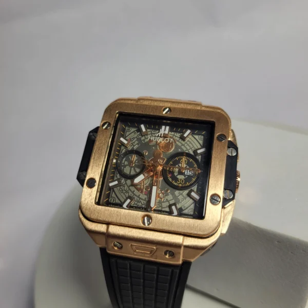Hublot S1194 Men's Gold Square Chronograph Date Watch