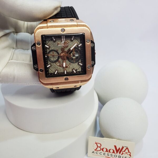 Hublot S1194 Men's Gold Square Chronograph Date Watch