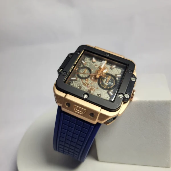 Hublot S1194 Men's Gold Square Chronograph Date Watch