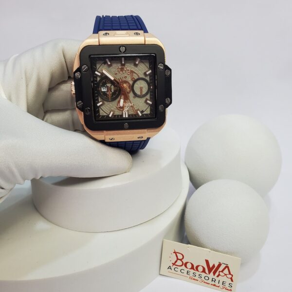 Hublot S1194 Men's Gold Square Chronograph Date Watch