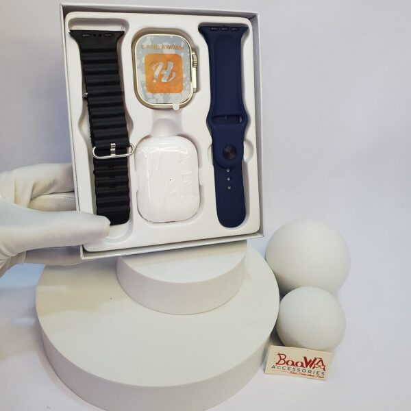 HiWatch Ultra i9 Ultra 3 Smartwatch with 2.3 AMOLED Infinite Display  Earbuds Combo