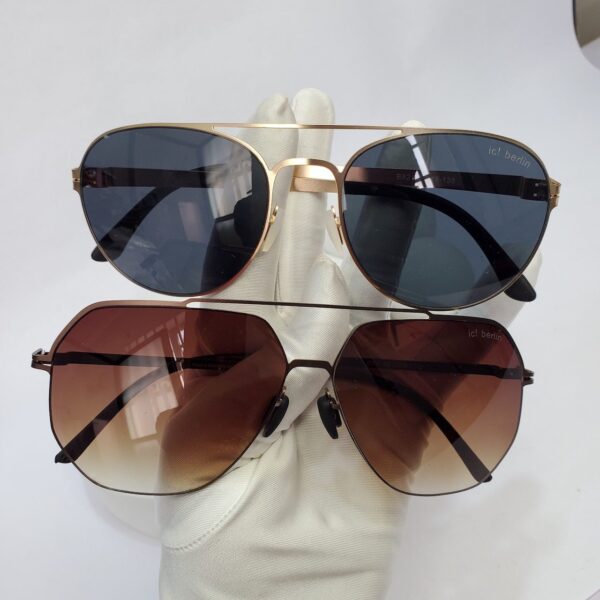 Ic! Berlin B82/B99 Unisex Aviator Gold Metal Frame Sunglasses