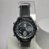 Joefox 1603 Men's Dual Time Chronograph Leather Sport Watch