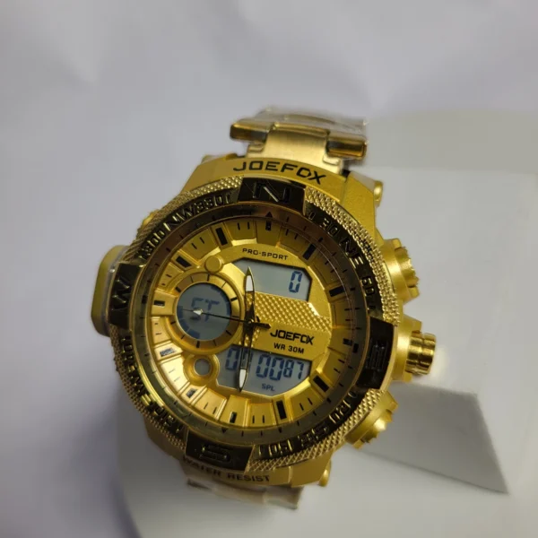 Joefox 1514G Men's Stainless Steel Hybrid Chronograph Sport Watch