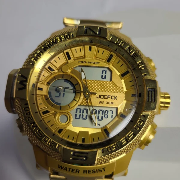 Joefox 1514G Men's Stainless Steel Hybrid Chronograph Sport Watch