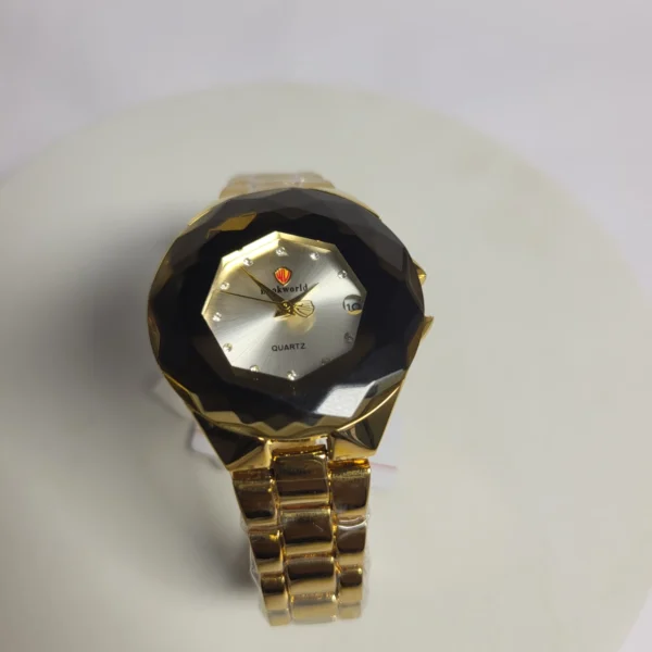 Lookworld Y008G Gold Faceted Quartz Water Resistant Unisex Watch