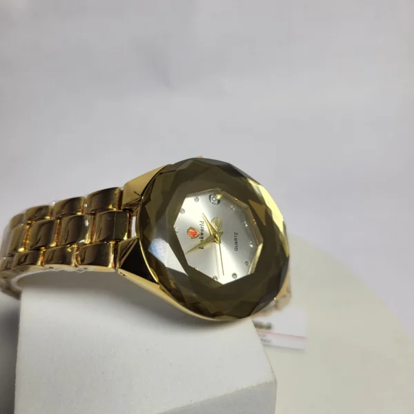 Lookworld Y008G Gold Faceted Quartz Water Resistant Unisex Watch