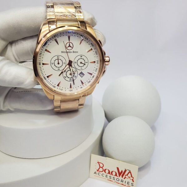 Benz Chronograph Tachymeter Men's Rose Gold Stainless Steel Watch