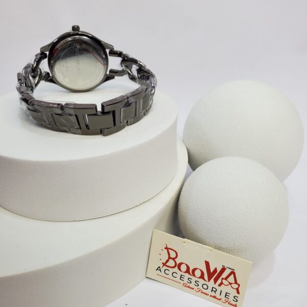 Michael Kors Women's Black Dial Gold Accent Chain Analog Watch