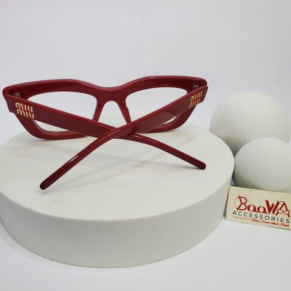 Miu Miu 15NV Women's Cat-Eye Full-Rim Acetate Glasses (Red  Black)