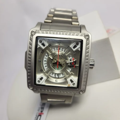 Nepic S241 Men's Stainless Steel Square Date Watch