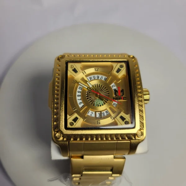 Nepic S241 Men's Stainless Steel Square Date Watch