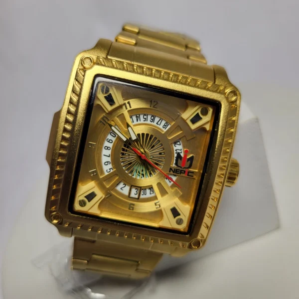 Nepic S241 Men's Stainless Steel Square Date Watch