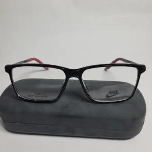 Nike TR90 Rectangle Frame Eyeglasses - Black with Red Accents