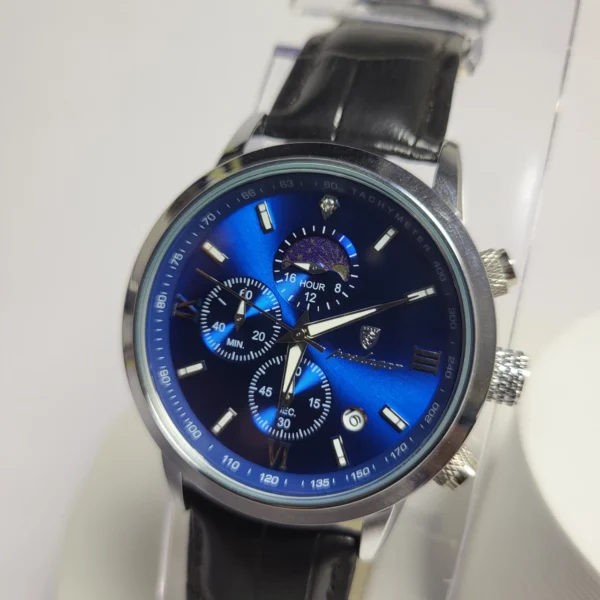 Poedagar 882B Men's Chronograph Stainless Steel Leather Watch