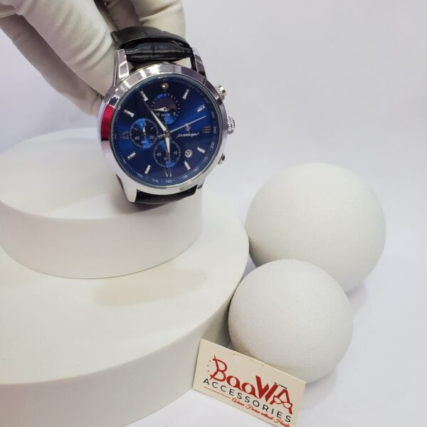 Poedagar 882B Men's Chronograph Stainless Steel Leather Watch
