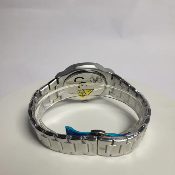 Poedagar Men's Silver Stainless Steel Quartz Integrated Bracelet Watch