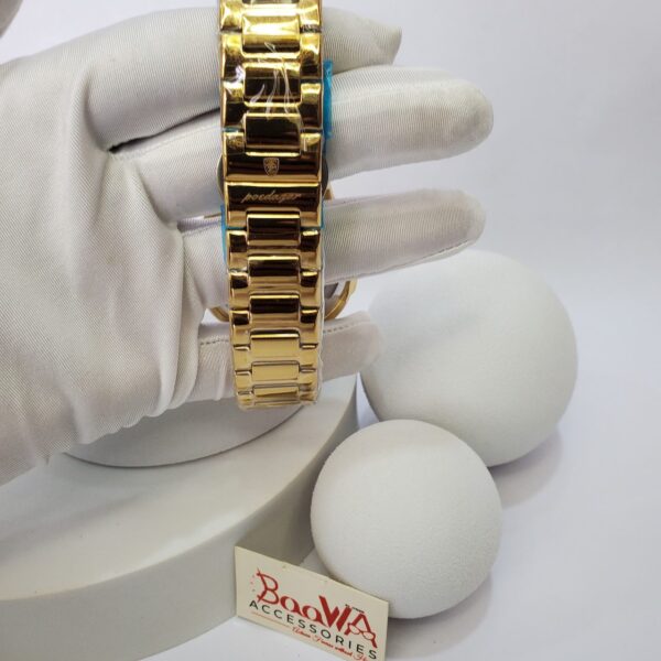 Poedagar 9758 Men's Square Diamond Bezel Day-Date Stainless Steel Watch