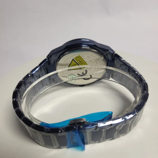 Poedagar Men's Black Stainless Steel Quartz Day-Date Water Resistant Watch 872B/896B