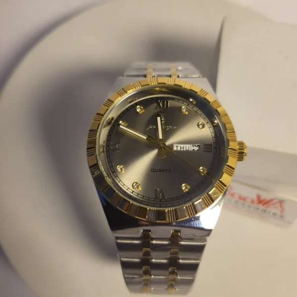 Poedagar Men's Black Stainless Steel Quartz Day-Date Water Resistant Watch 872B/896B