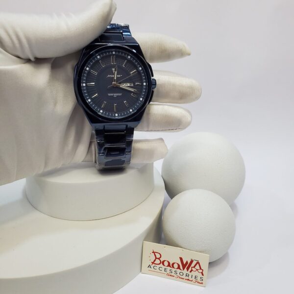 Poedagar Men's Black Stainless Steel Quartz Day-Date Water Resistant Watch 872B/896B