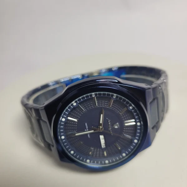 Poedagar Men's Black Stainless Steel Quartz Day-Date Water Resistant Watch 872B/896B