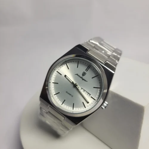 Poedagar Quartz Stainless Steel Water Resistant Men's Day-Date Watch