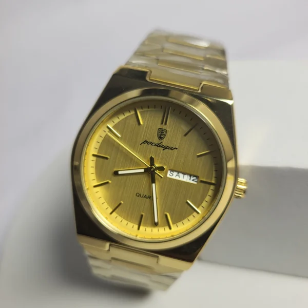 Poedagar Quartz Stainless Steel Water Resistant Men's Day-Date Watch
