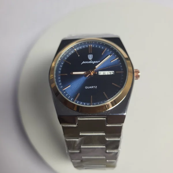 Poedagar Quartz Stainless Steel Water Resistant Men's Day-Date Watch