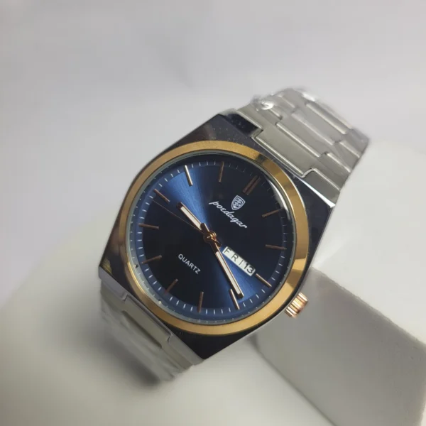 Poedagar Quartz Stainless Steel Water Resistant Men's Day-Date Watch