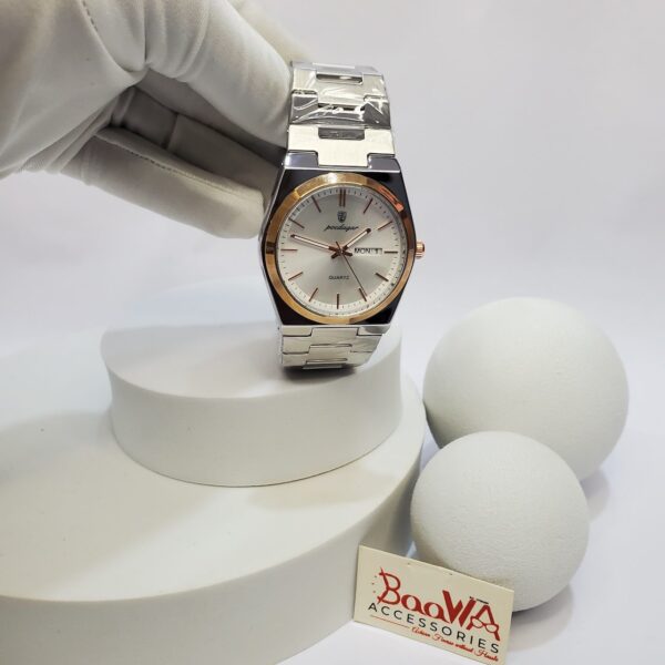 Poedagar Quartz Stainless Steel Water Resistant Men's Day-Date Watch