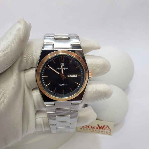 Poedagar Quartz Stainless Steel Water Resistant Men's Day-Date Watch
