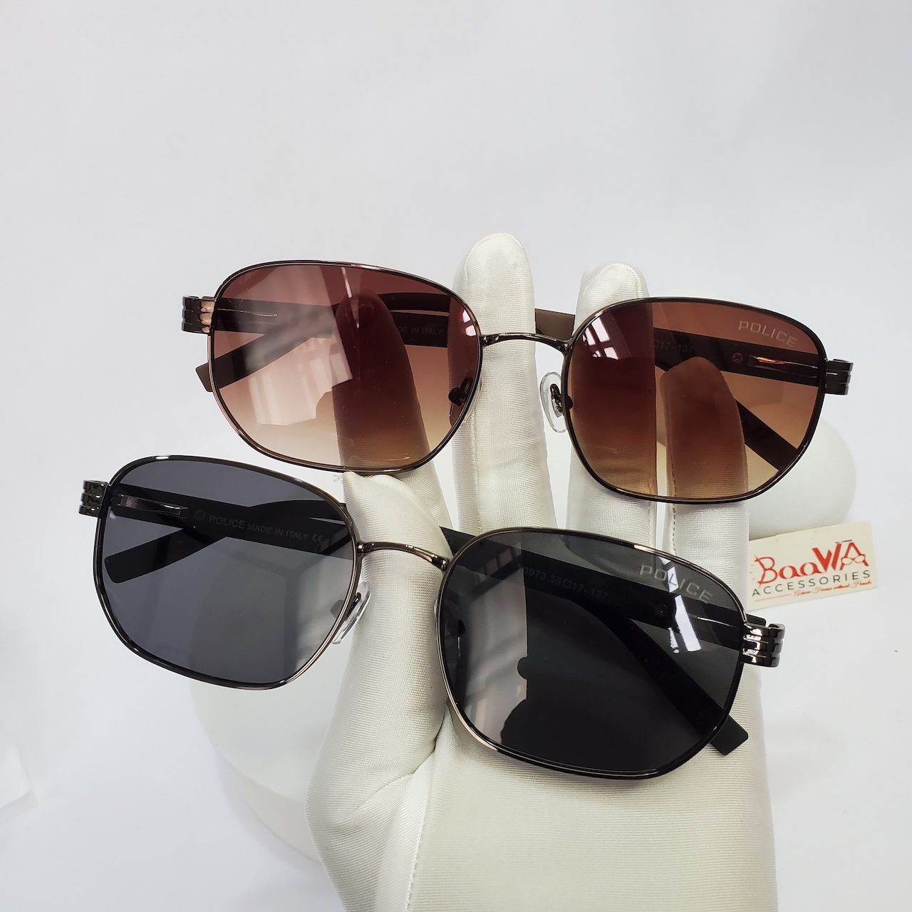 Police T0973 Men's Metal Frame Gradient Dark Lens Sunglasses