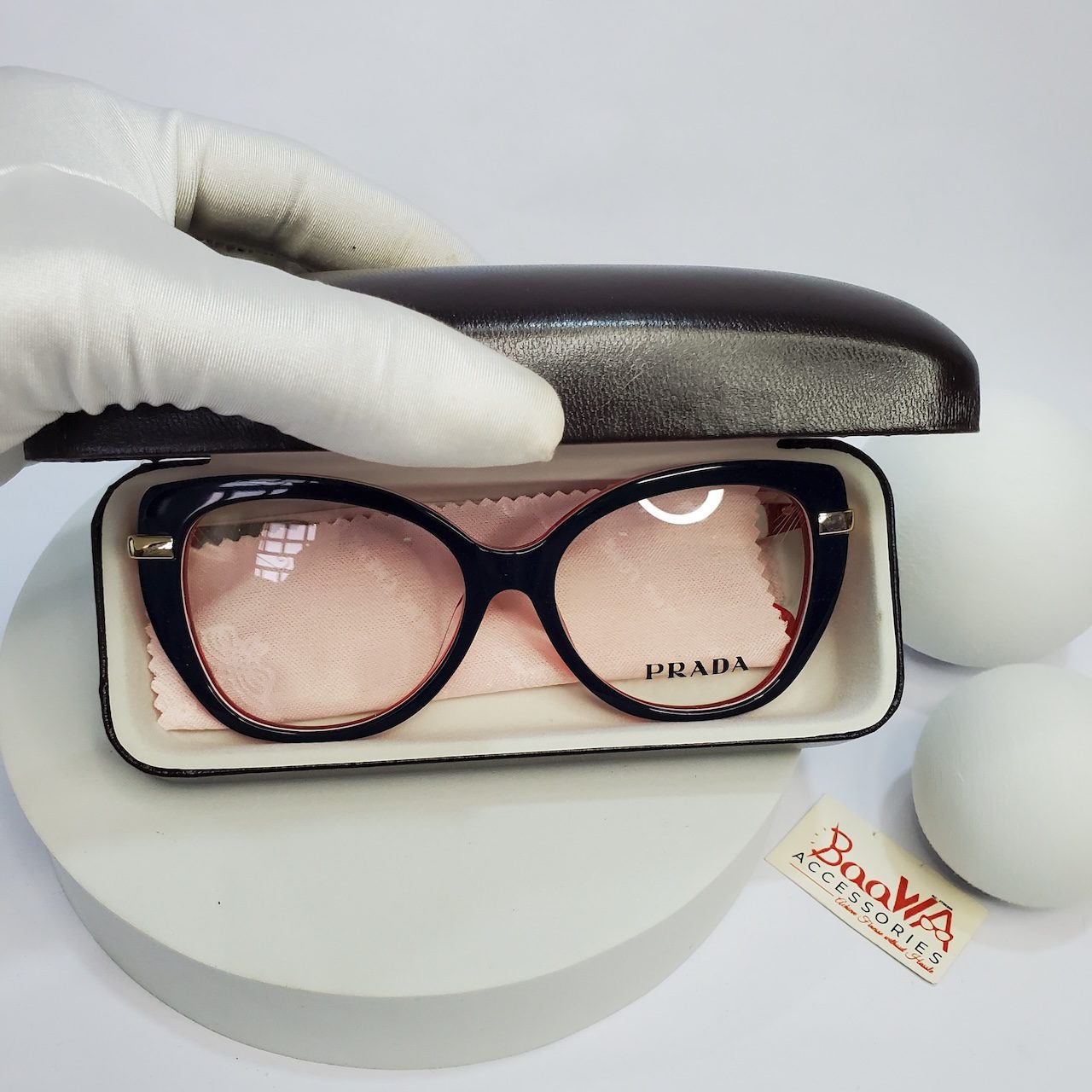 Prada SP81S Black Pink Cat-Eye Fashion Glasses