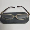 Prada Men's Rectangle Metal Frame Eyeglasses - Gold  Blue