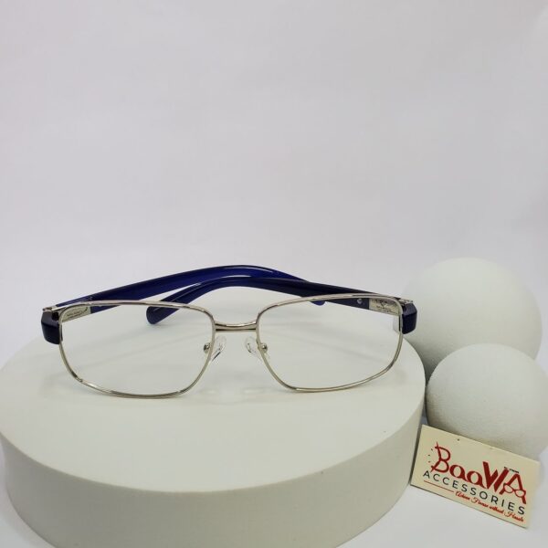 Prada Men's Rectangle Metal Frame Eyeglasses - Gold  Blue