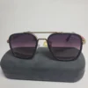 Prada C-277 Gold Frame Rectangle Sunglasses