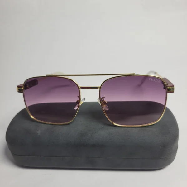Prada ZL496 Aviator Square Sunglasses - Gold  Black