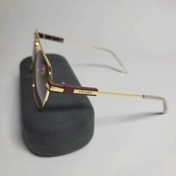 Prada ZL496 Aviator Square Sunglasses - Gold  Black