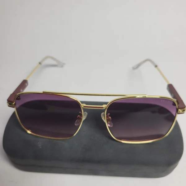 Prada ZL496 Aviator Square Sunglasses - Gold  Black