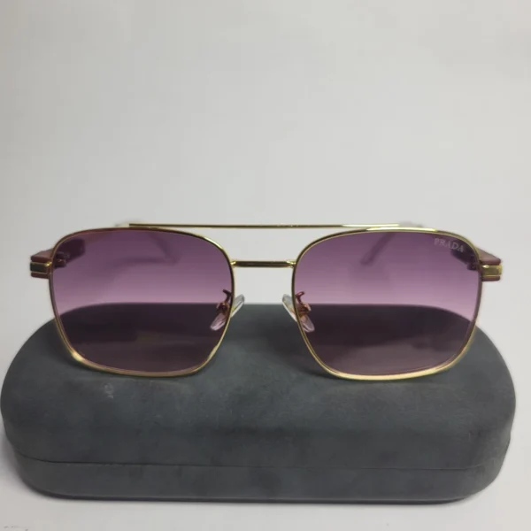 Prada ZL496 Aviator Square Sunglasses - Gold  Black