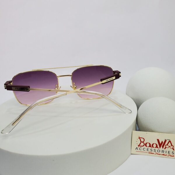 Prada ZL496 Aviator Square Sunglasses - Gold  Black