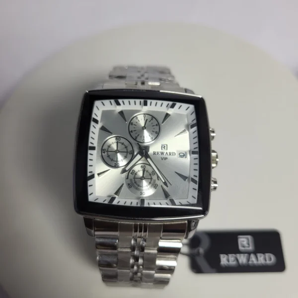 Reward Men's RD81100M Chronograph Water Resistant Gold Black Square Watch