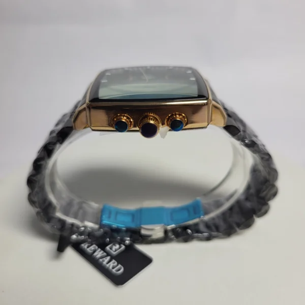 Reward Men's RD81100M Chronograph Water Resistant Gold Black Square Watch