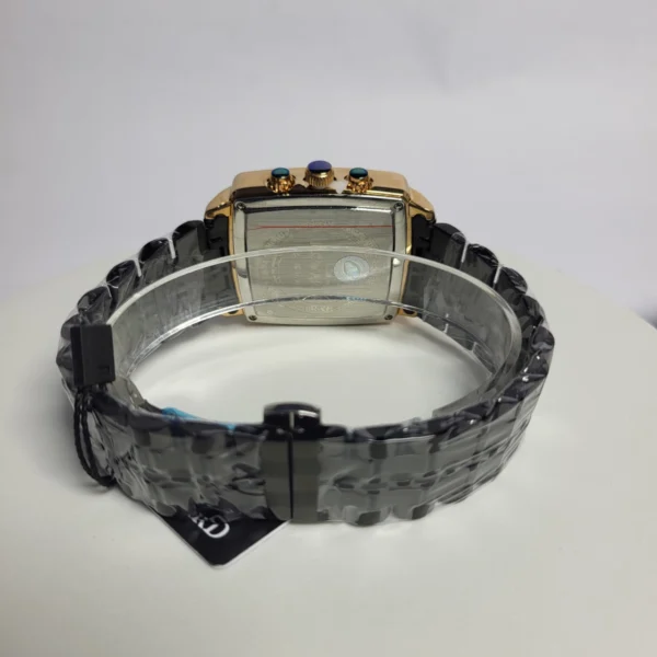 Reward Men's RD81100M Chronograph Water Resistant Gold Black Square Watch