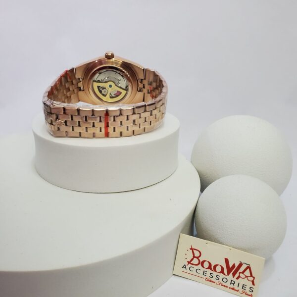 Rolex Rose Gold Stainless Steel Men's Luxury Watch with Honeycomb Dial