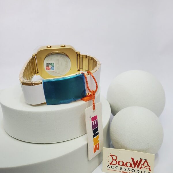 SKMEI Gold Digital 3D Pedometer Water Resistant Unisex Watch