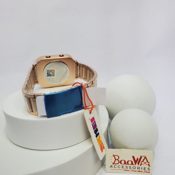 SKMEI Gold Digital 3D Pedometer Water Resistant Unisex Watch