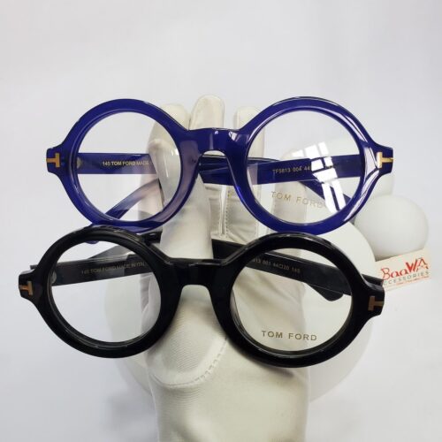 Tom Ford TF5613 Round Acetate Eyeglasses - Blue  Black