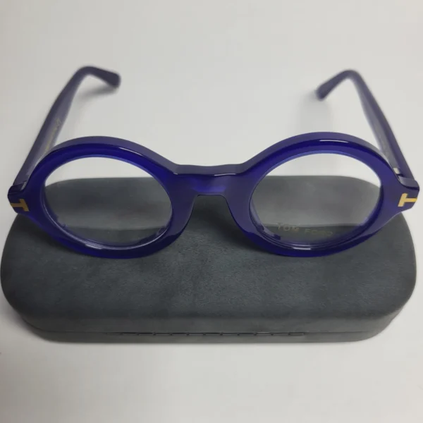 Tom Ford TF5613 Round Acetate Eyeglasses - Blue  Black
